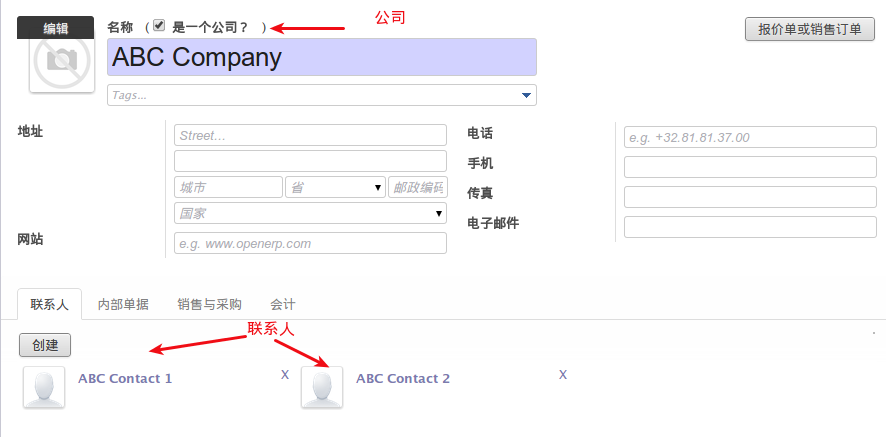 OpenERP object Customer